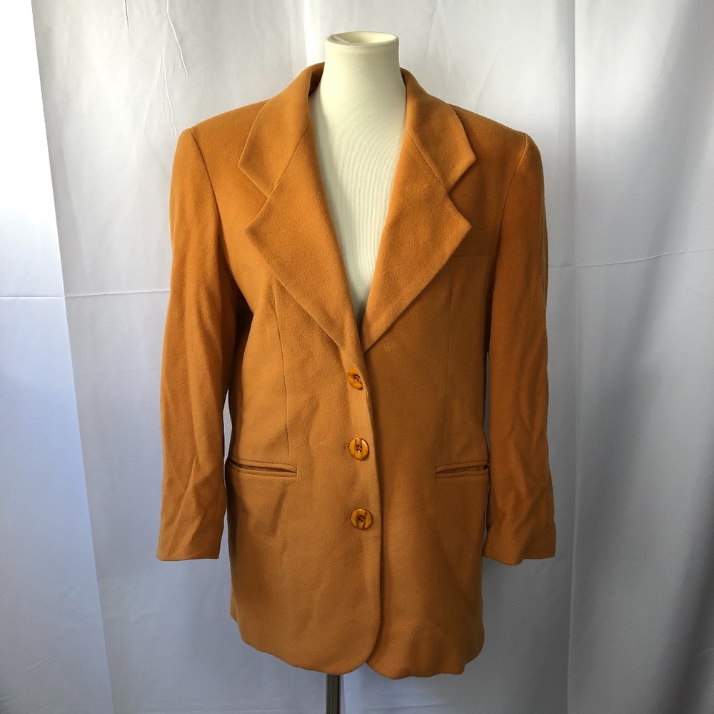 Express CASHMERE Wool Mustard Yellow Peacoat Small